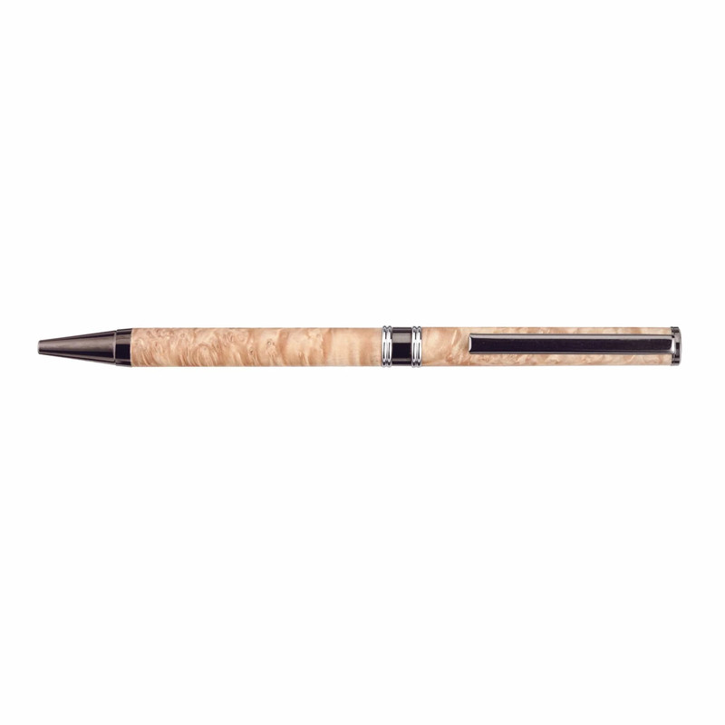 7 mm Slim Style Solid Clip Ballpoint Pen Kit - Finish:Black Titanium - Pieces:1-Piece